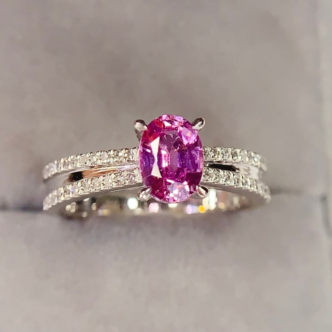 14k Gold 1.01 Ct Natural Sapphire & Diamond Ring - 2