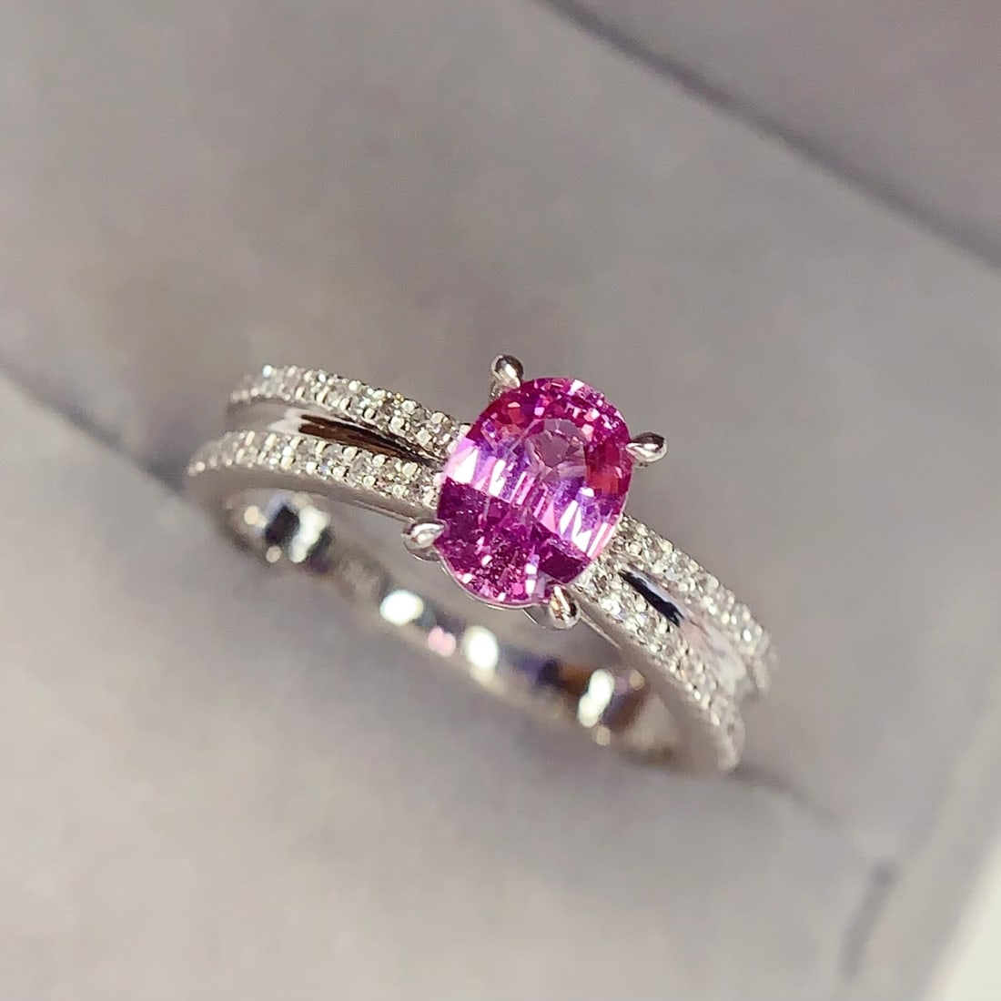 14k Gold 1.01 Ct Natural Sapphire & Diamond Ring - 3