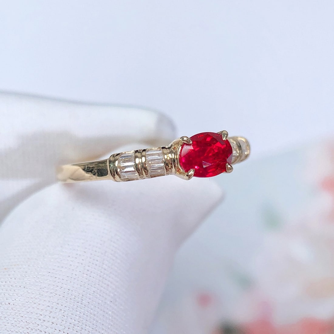 14k Gold 0.66 Ctw Natural Ruby & Diamond Ring - 2
