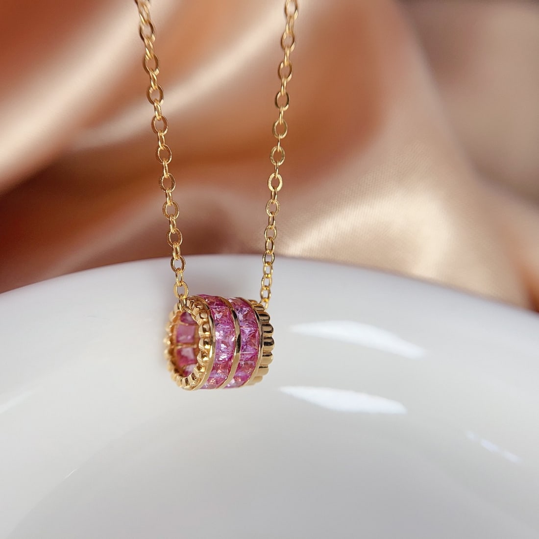 14k Gold 2.60 Ct Natural Sapphire Pendant( Without Chain ) - 4
