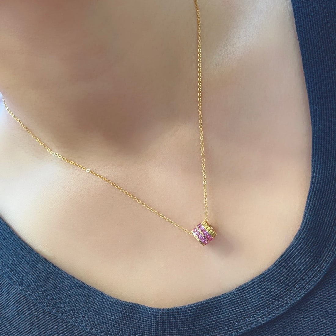 14k Gold 2.60 Ct Natural Sapphire Pendant( Without Chain ) - 5