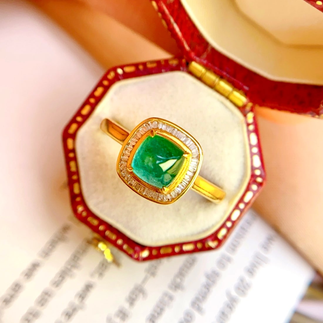 14k Gold 1.55 Ct Natural Emerald & Sapphire Ring - 5