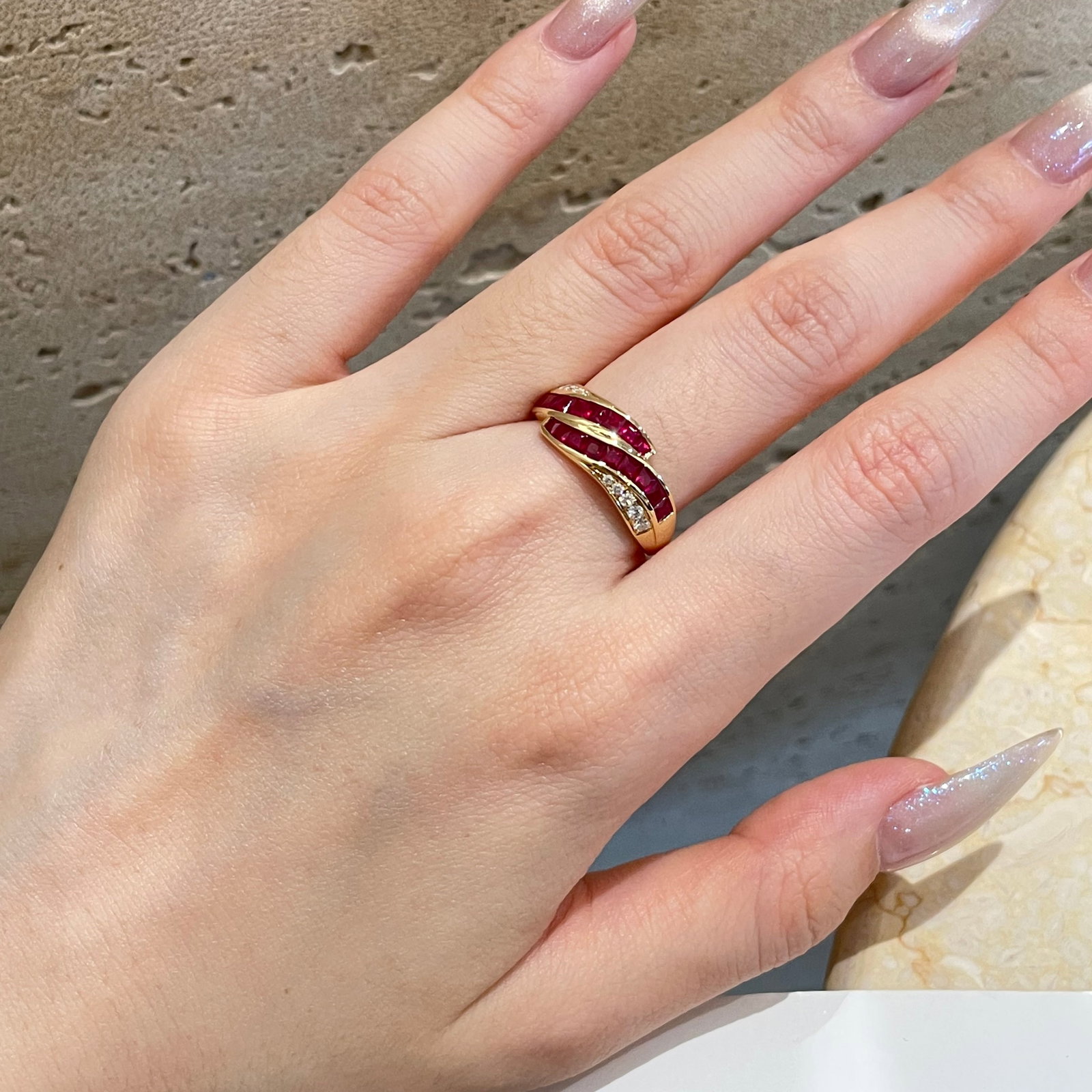14k Gold 1 Ct Natural Ruby & Diamond Ring - 2
