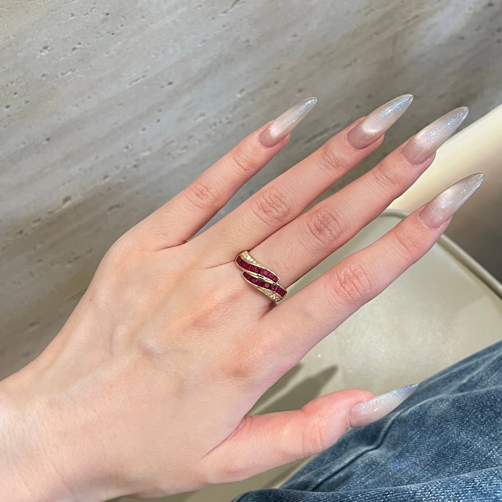 14k Gold 1 Ct Natural Ruby & Diamond Ring - 5