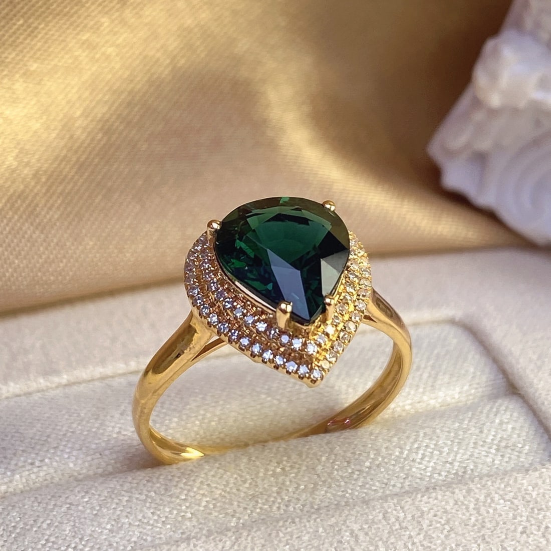 14k Gold 2.42 Ct Natural Tourmaline & Diamond Ring - 3