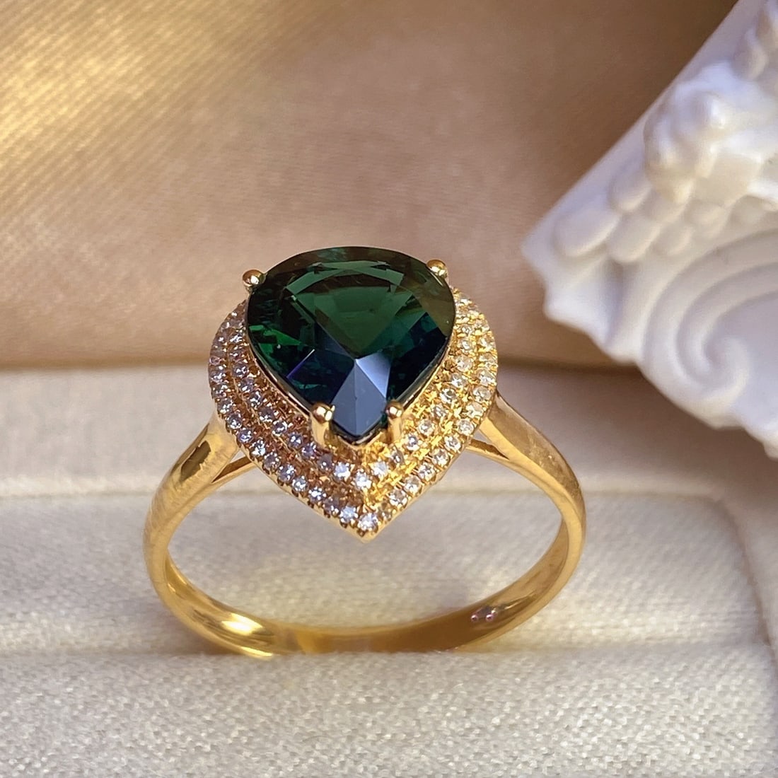 14k Gold 2.42 Ct Natural Tourmaline & Diamond Ring - 4