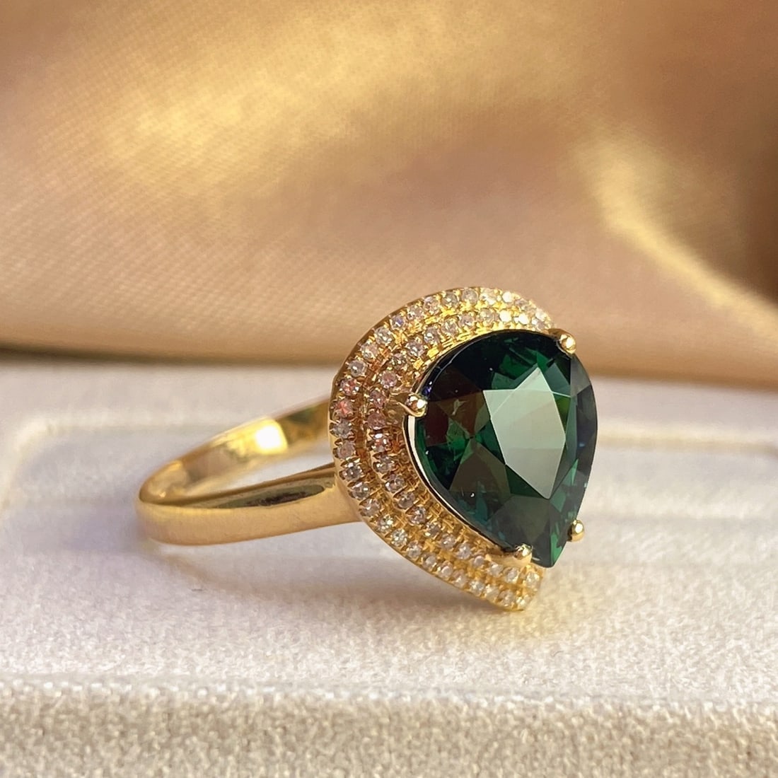 14k Gold 2.42 Ct Natural Tourmaline & Diamond Ring - 6