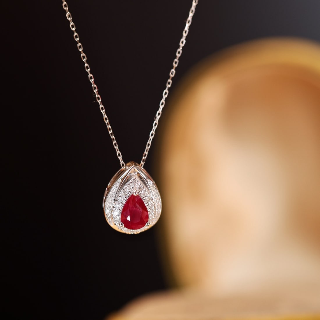 14k Gold 1.31 Ctw Natural Ruby & Diamond Pendant( Without Chain ) - 6