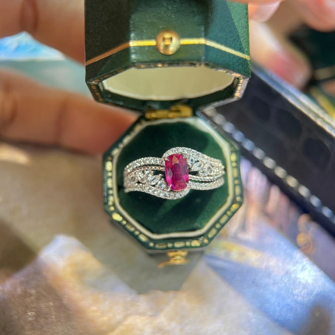 14k Gold 1.69 Ctw Natural Ruby & Sapphire Ring (1 of 5)