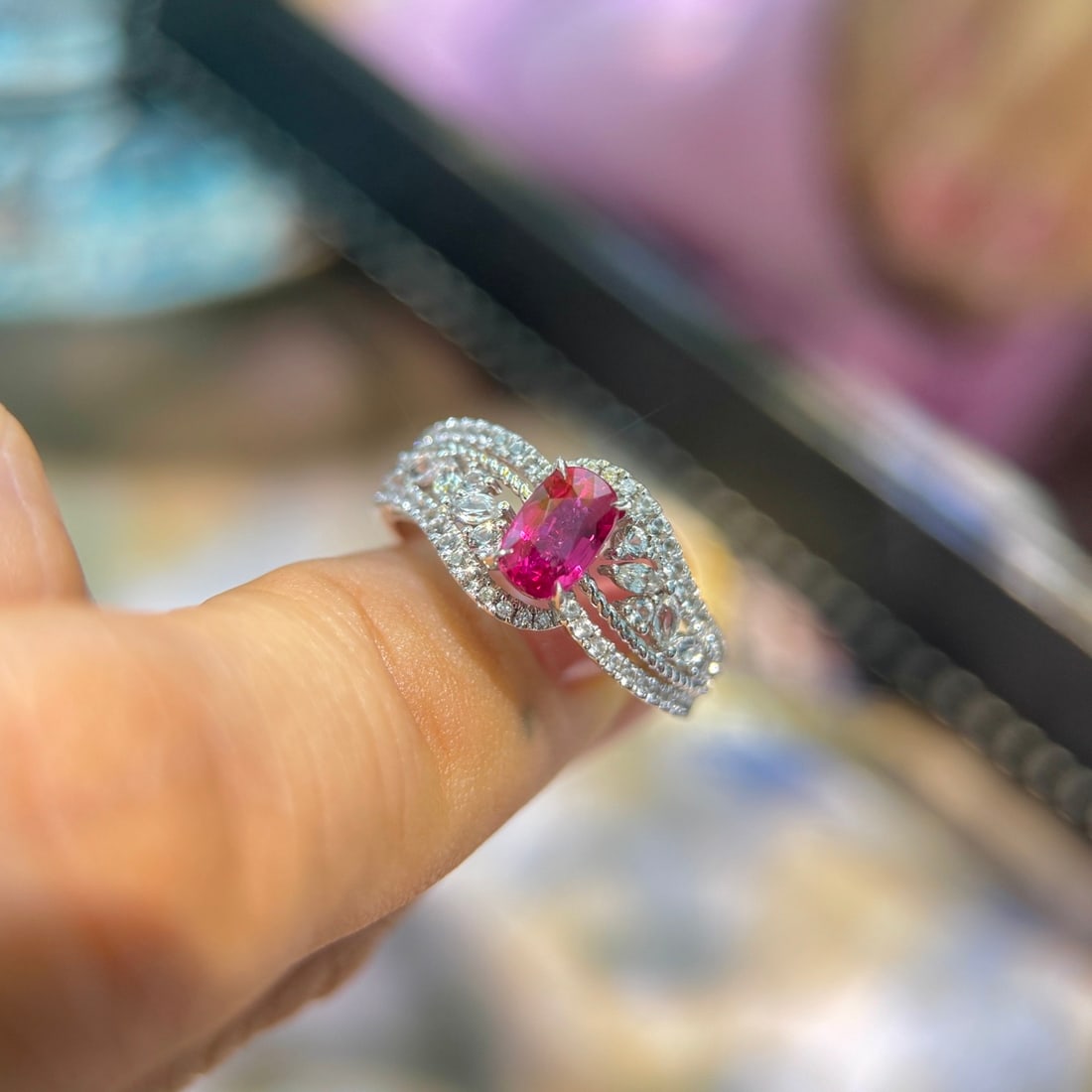 14k Gold 1.69 Ctw Natural Ruby & Sapphire Ring - 2