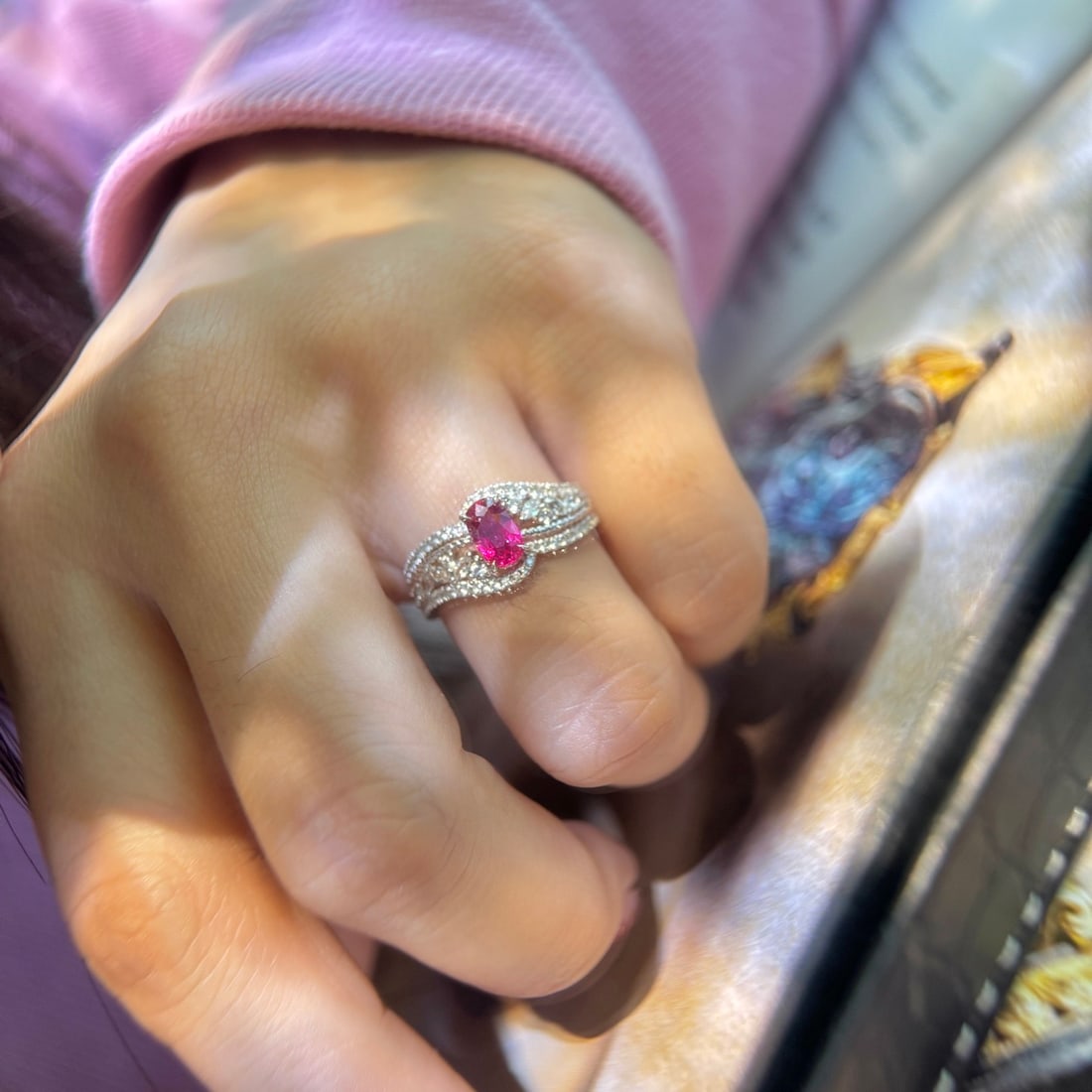 14k Gold 1.69 Ctw Natural Ruby & Sapphire Ring - 4
