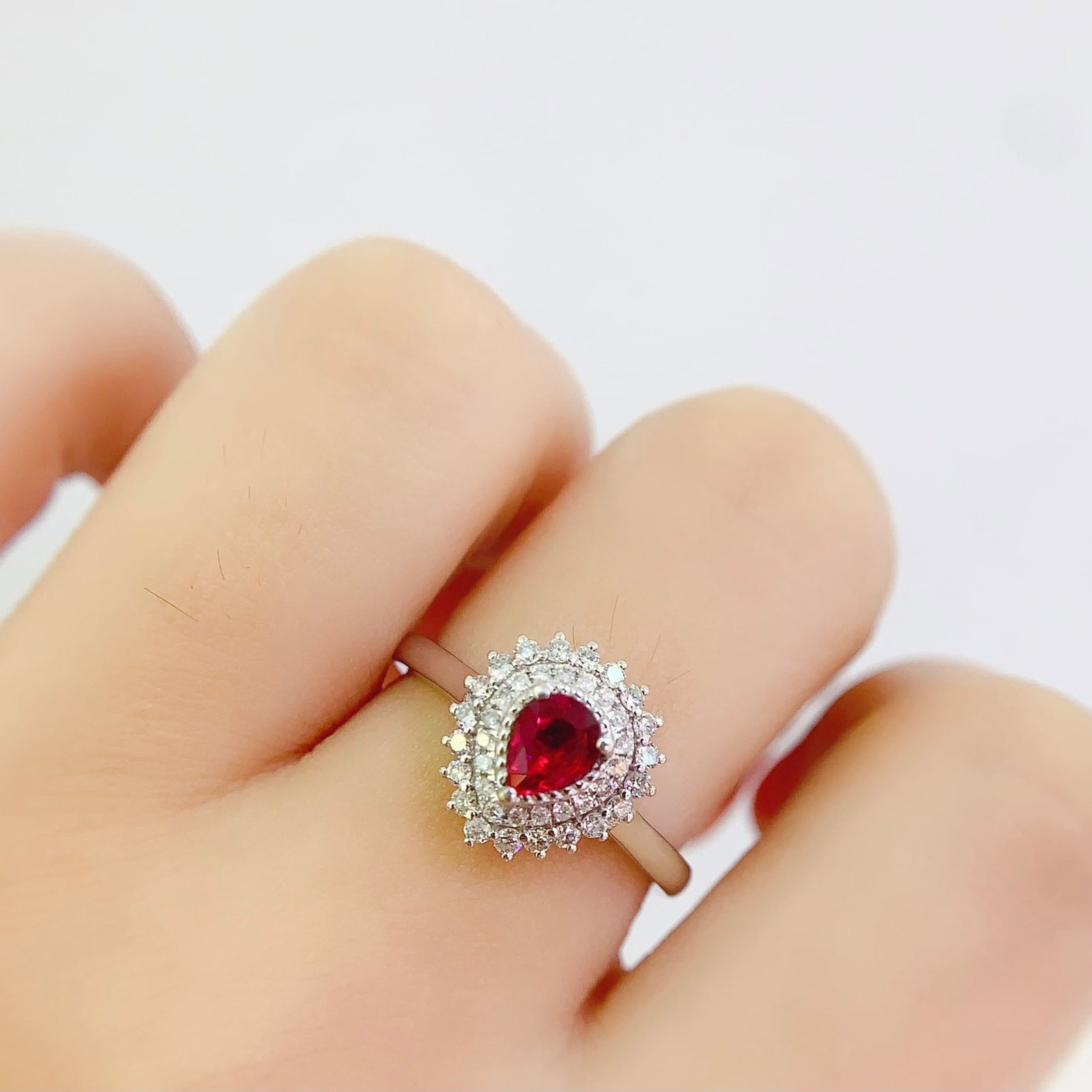 14k Gold 0.8 Ct Natural Ruby & Diamond Ring - 6