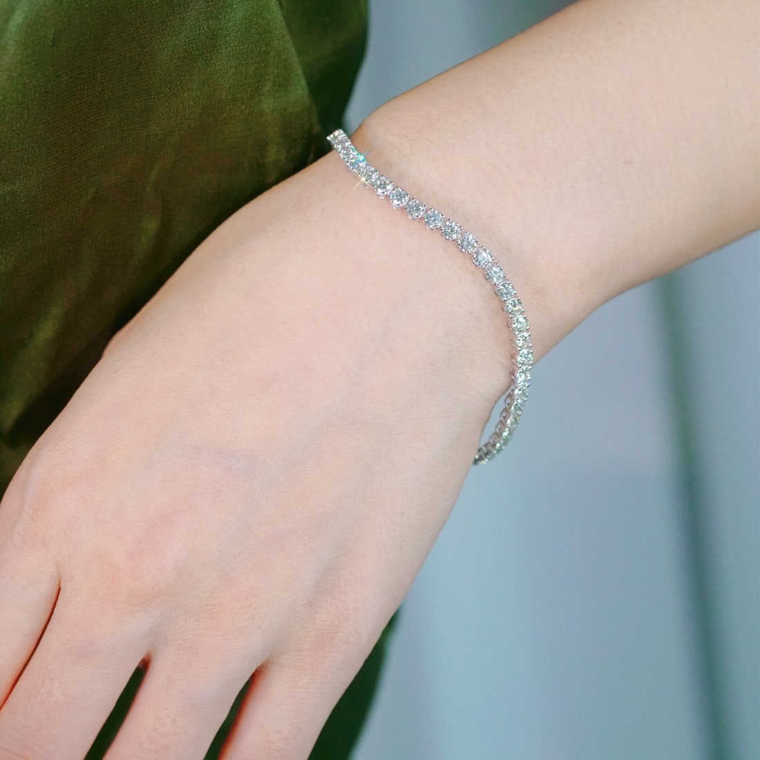 14k Gold 5.00 Ct Natural H Diamond Bracelet - 2