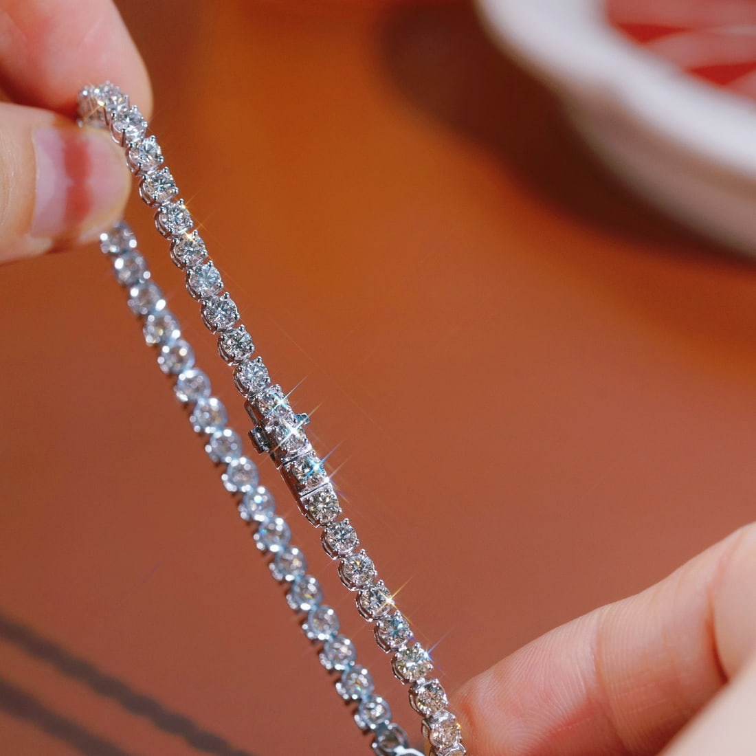14k Gold 5.00 Ct Natural H Diamond Bracelet - 4