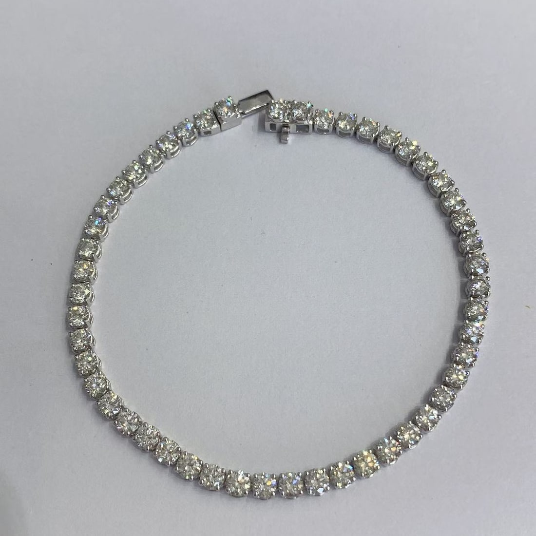 14k Gold 5.00 Ct Natural H Diamond Bracelet - 7