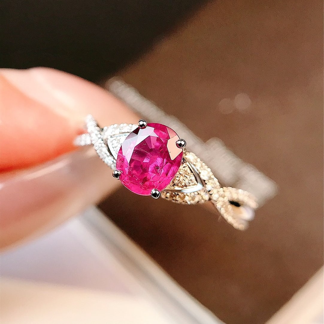 14k Gold 0.99 Ctw Natural Sapphire & Diamond Ring - 3
