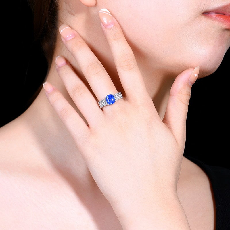 14k Gold 2.94 Ctw Natural Sapphire & Diamond Ring - 6