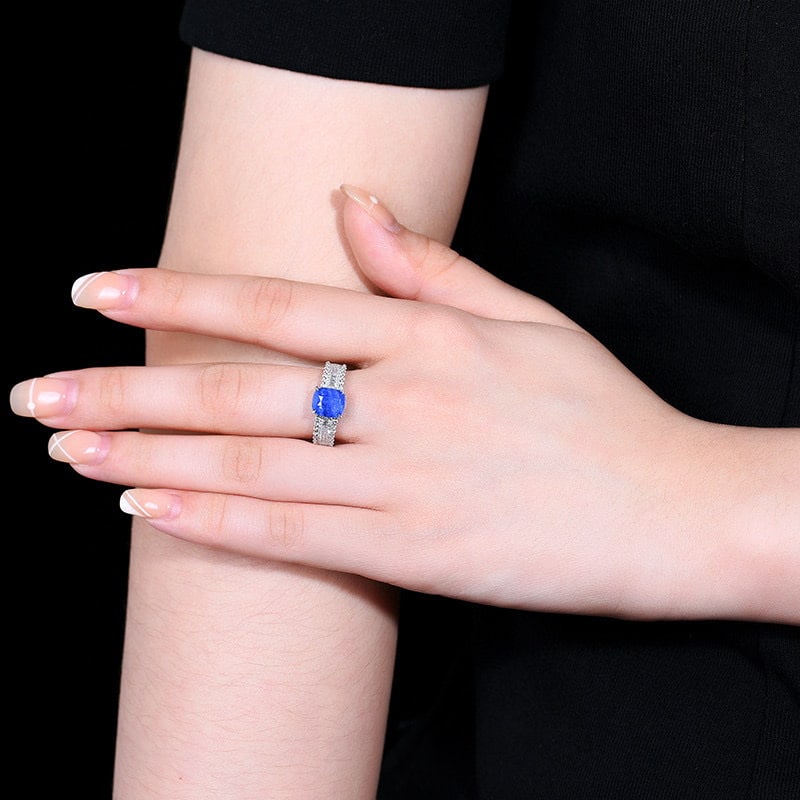 14k Gold 2.94 Ctw Natural Sapphire & Diamond Ring - 8