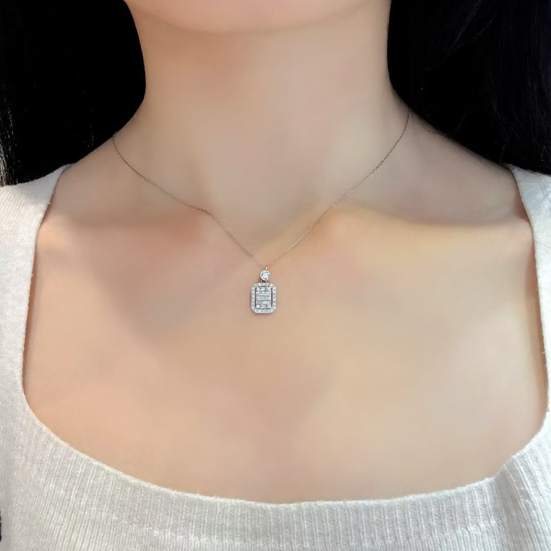 14k Gold 0.50 Ct Natural H Diamond Necklace - 5