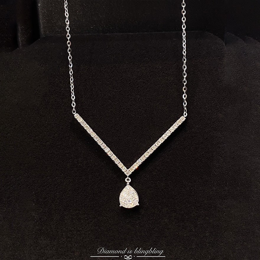 14k Gold 0.65 Ct Natural H Diamond Necklace: Ref:231093079 // gold content:14k gold // main gemstone:diamond // shape:round // carat weight:0. 65ct // clarity grade:vs-si // color:h // treatment:natural // cut grade:g // Condition: New Low