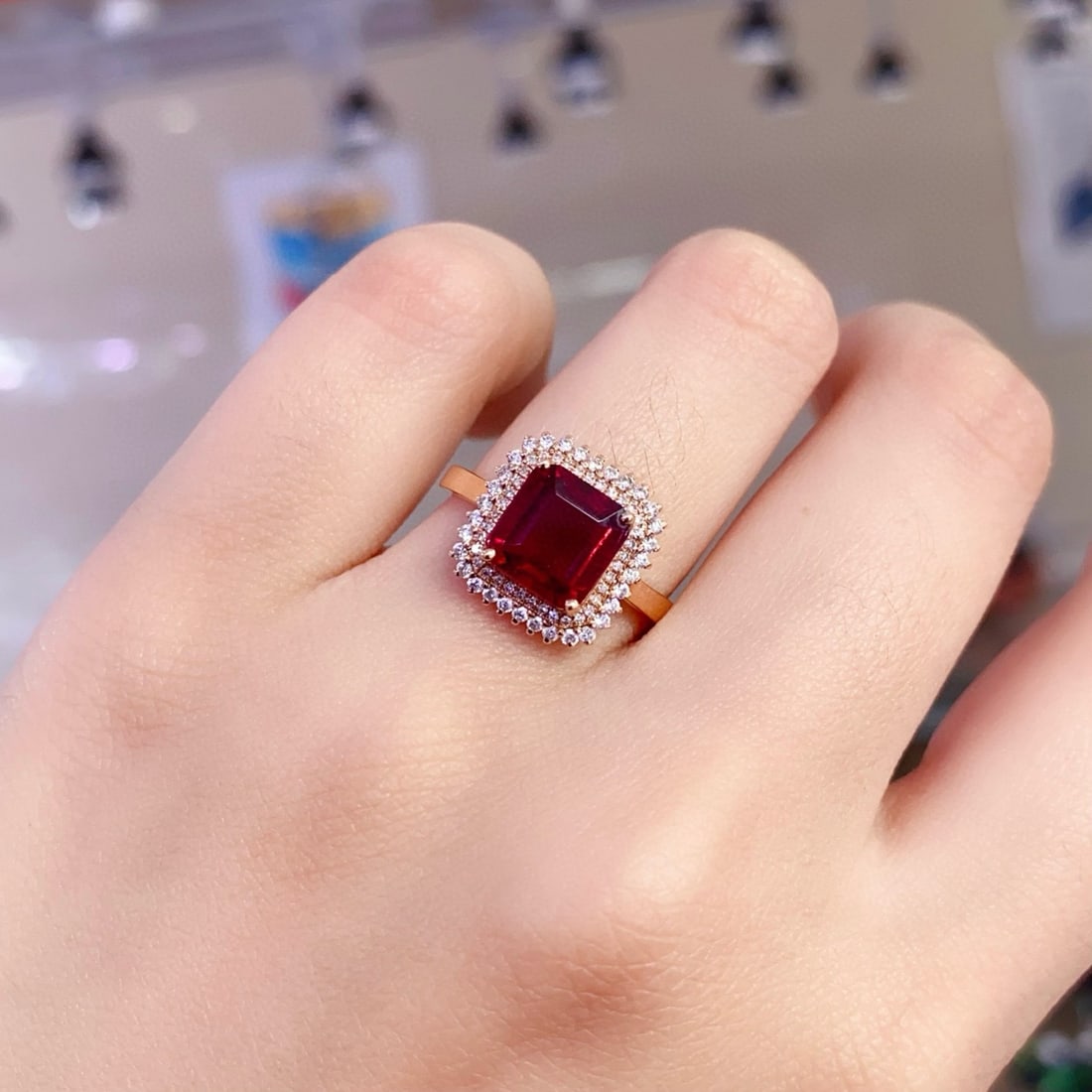 14k Gold 2.02 Ct Natural Tourmaline & Diamond Ring - 6