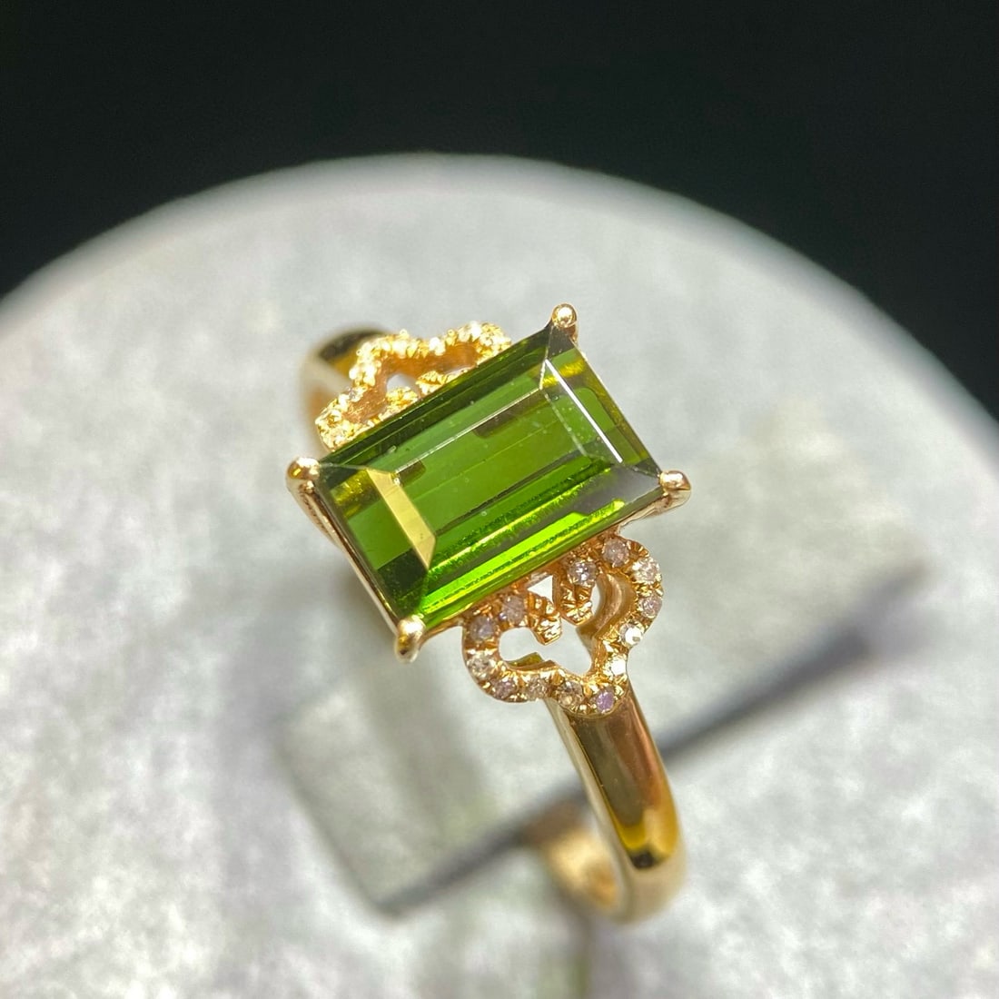 14k Gold 1.75 Ct Natural Tourmaline & Diamond Ring - 2