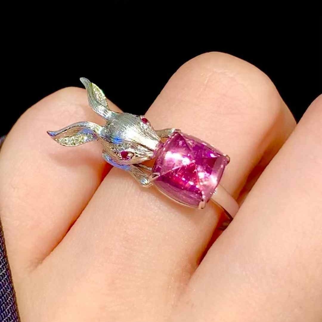 14k Gold 3.75 Ct Natural Tourmaline & Diamond Ring - 4