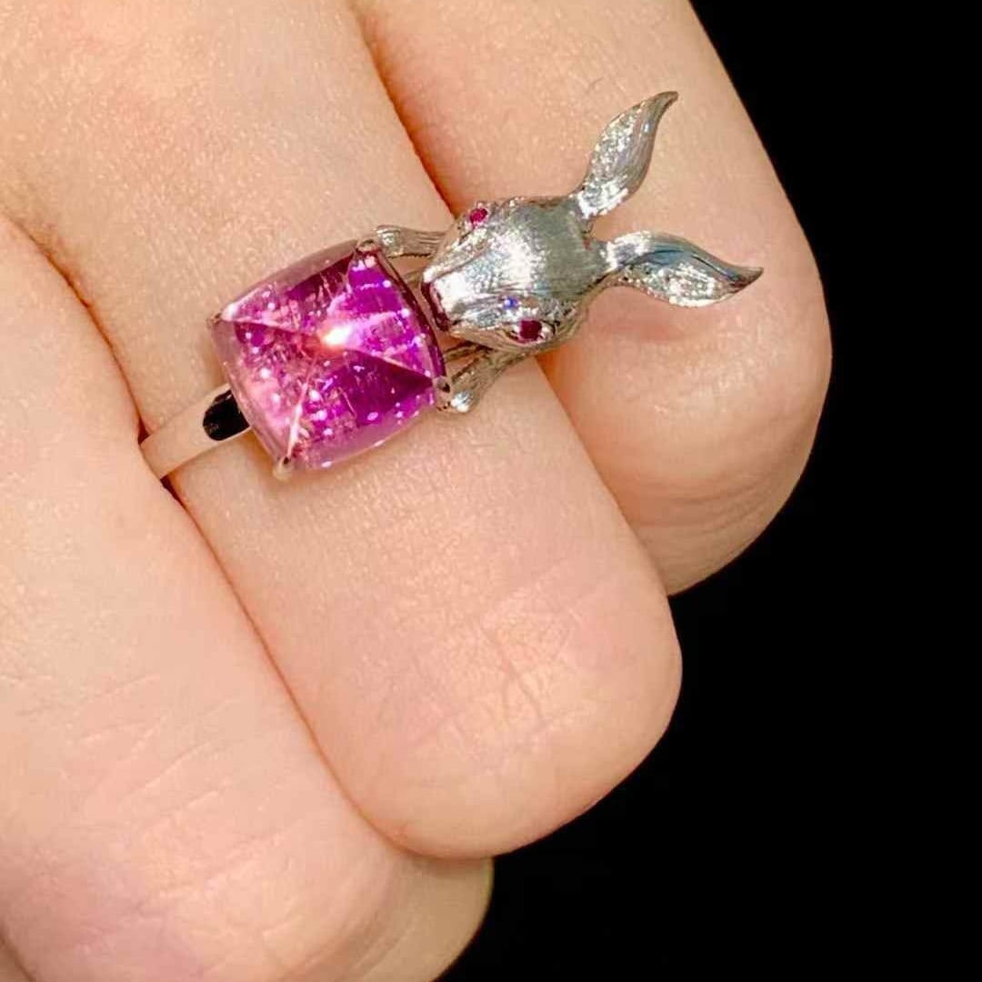 14k Gold 3.75 Ct Natural Tourmaline & Diamond Ring - 5