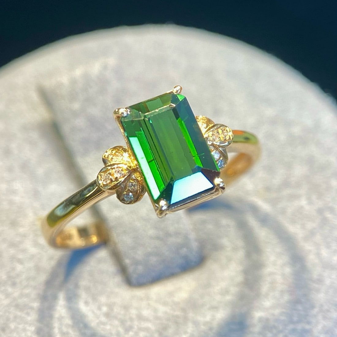 14k Gold 1.7 Ct Natural Tourmaline & Diamond Ring - 2