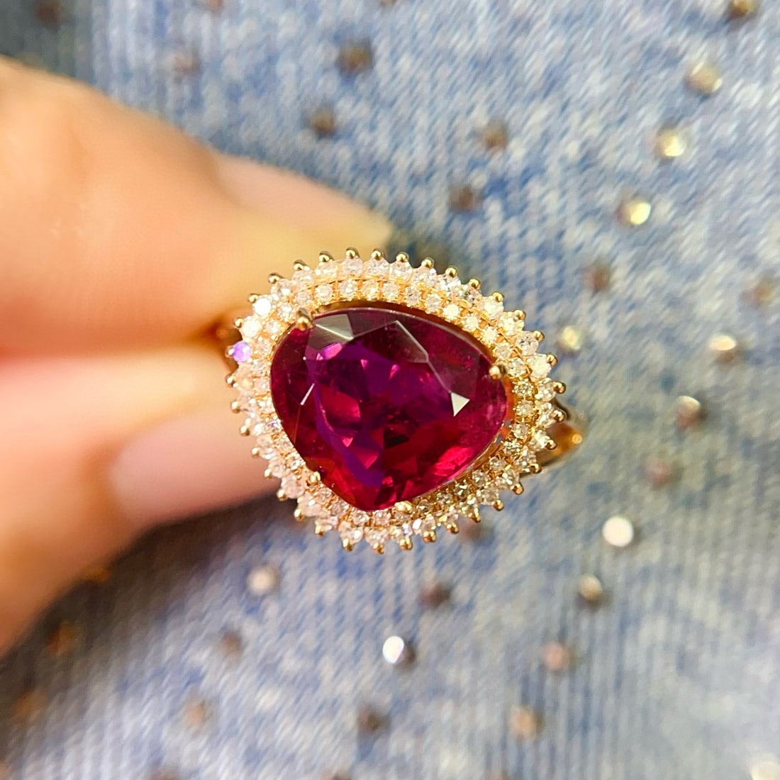14k Gold 2.55 Ct Natural Tourmaline & Diamond Ring - 3
