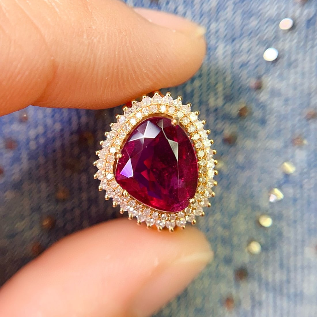 14k Gold 2.55 Ct Natural Tourmaline & Diamond Ring - 4