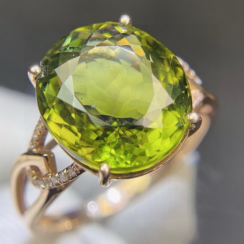 14k Gold 7.78 Ct Natural Tourmaline & Diamond Ring - 6