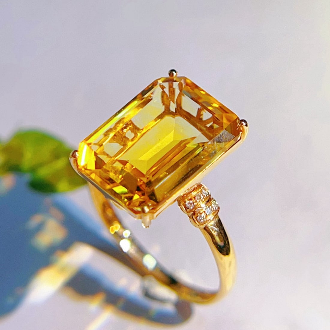 14k Gold 5.18 Ctw Natural Citrine & Diamond Ring - 3
