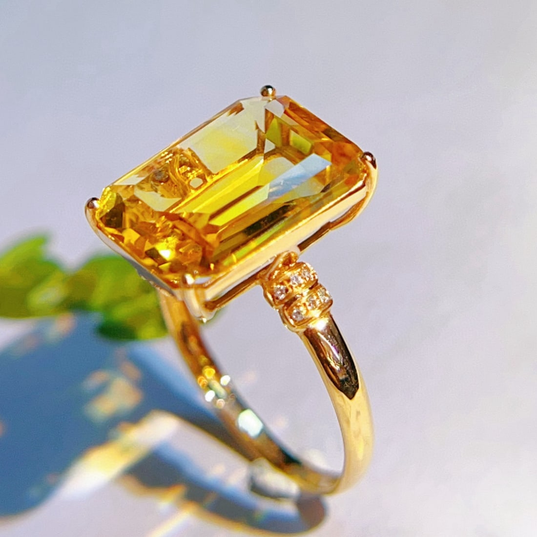 14k Gold 5.18 Ctw Natural Citrine & Diamond Ring - 4