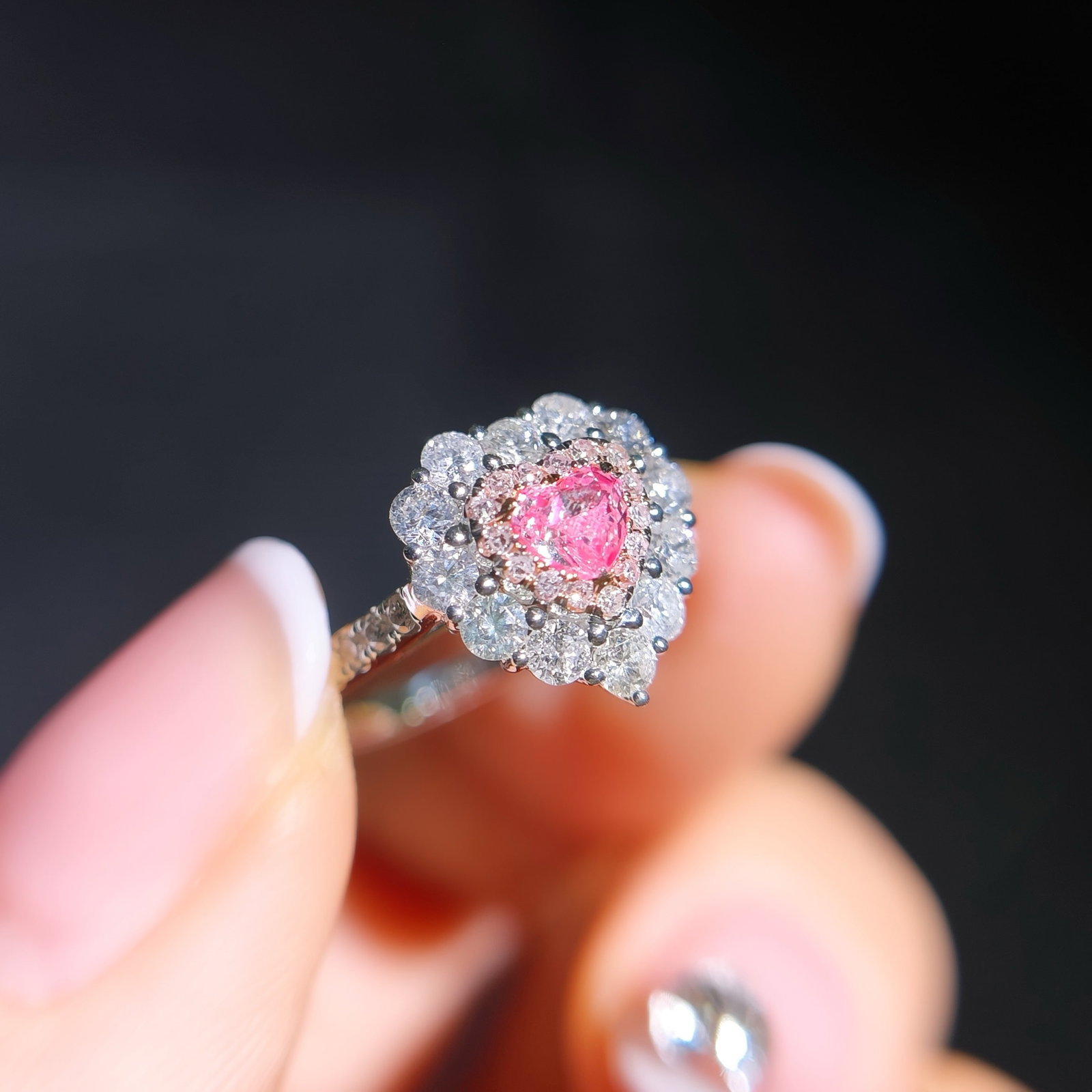 14k Gold 1.04 Ctw Natural Pink Diamond & Diamond Ring - 2