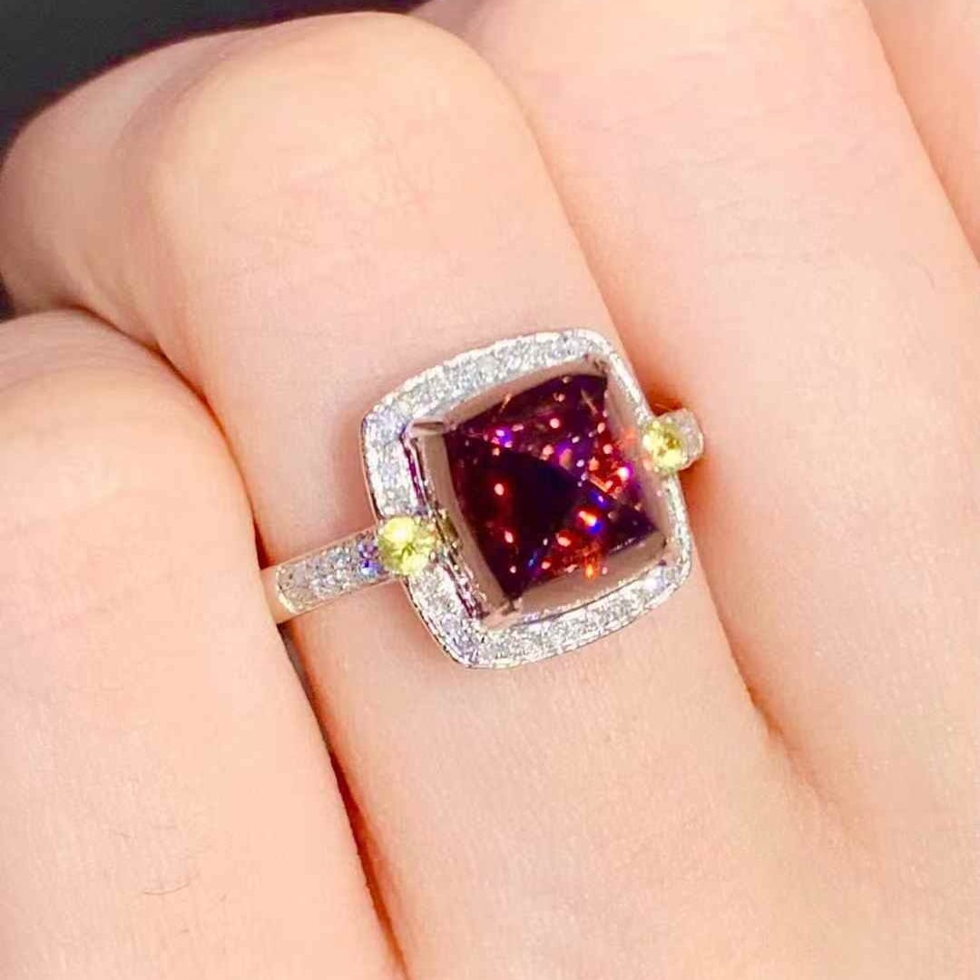 14k Gold 4.25 Ct Natural Tourmaline & Diamond Ring - 6
