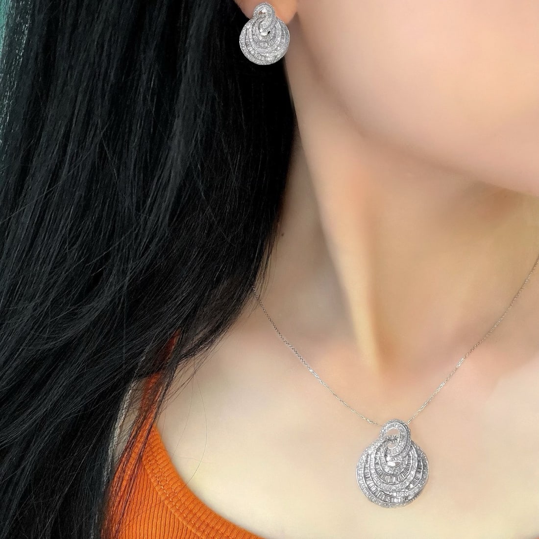14k Gold 1.62 Ctw Natural H Diamond Jewelry Set - 4