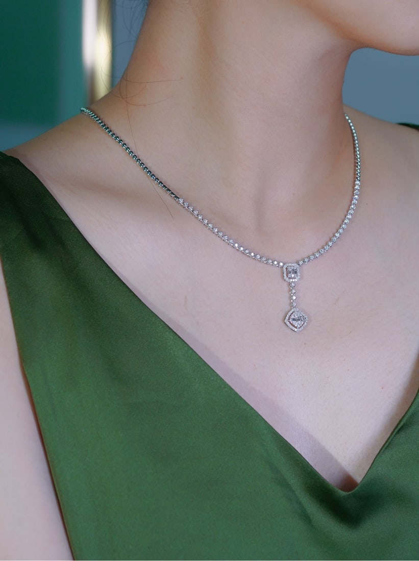 14k Gold 1.70 Ct Natural H Diamond Necklace - 3