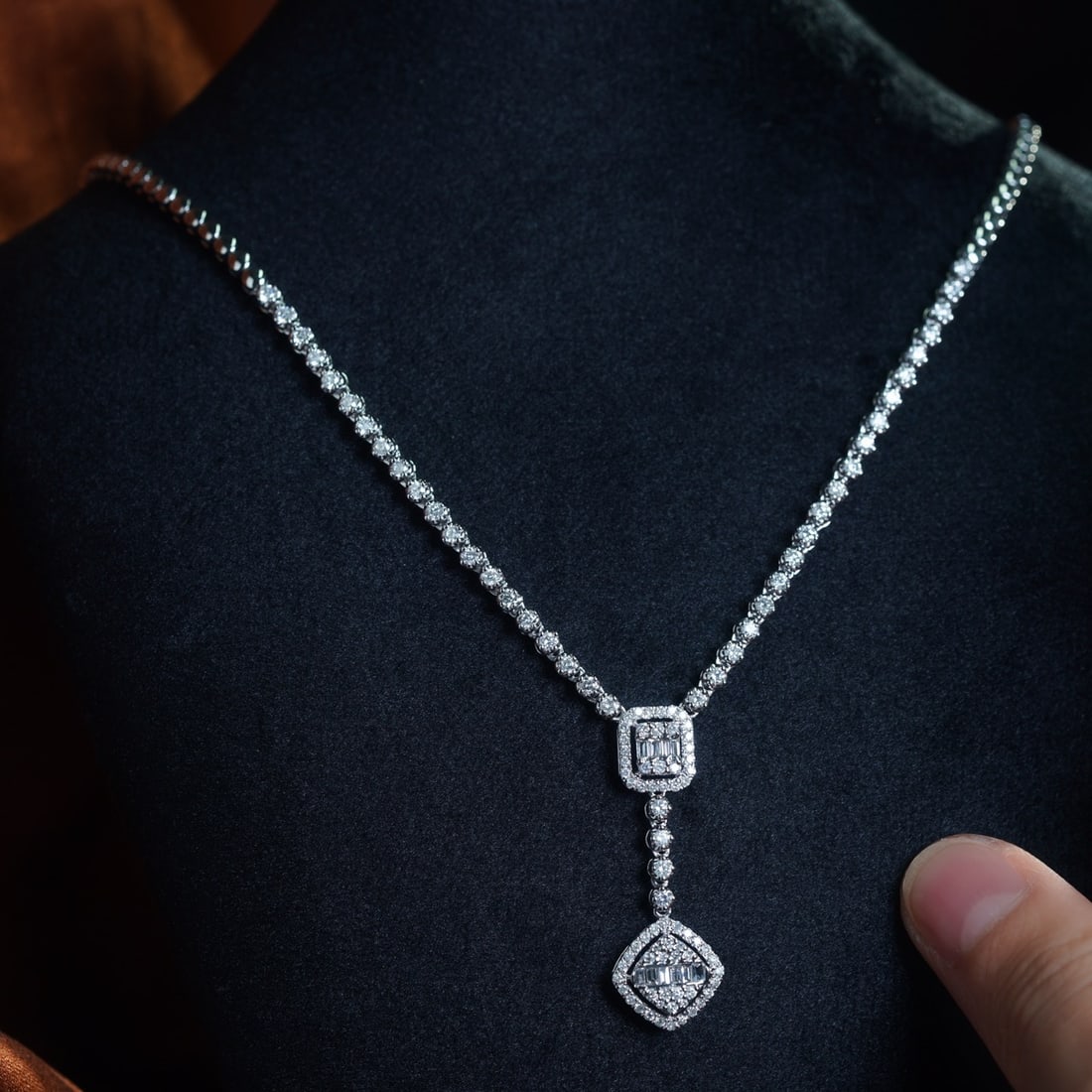 14k Gold 1.70 Ct Natural H Diamond Necklace - 5
