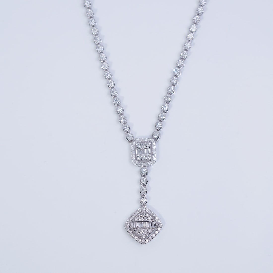 14k Gold 1.70 Ct Natural H Diamond Necklace - 6