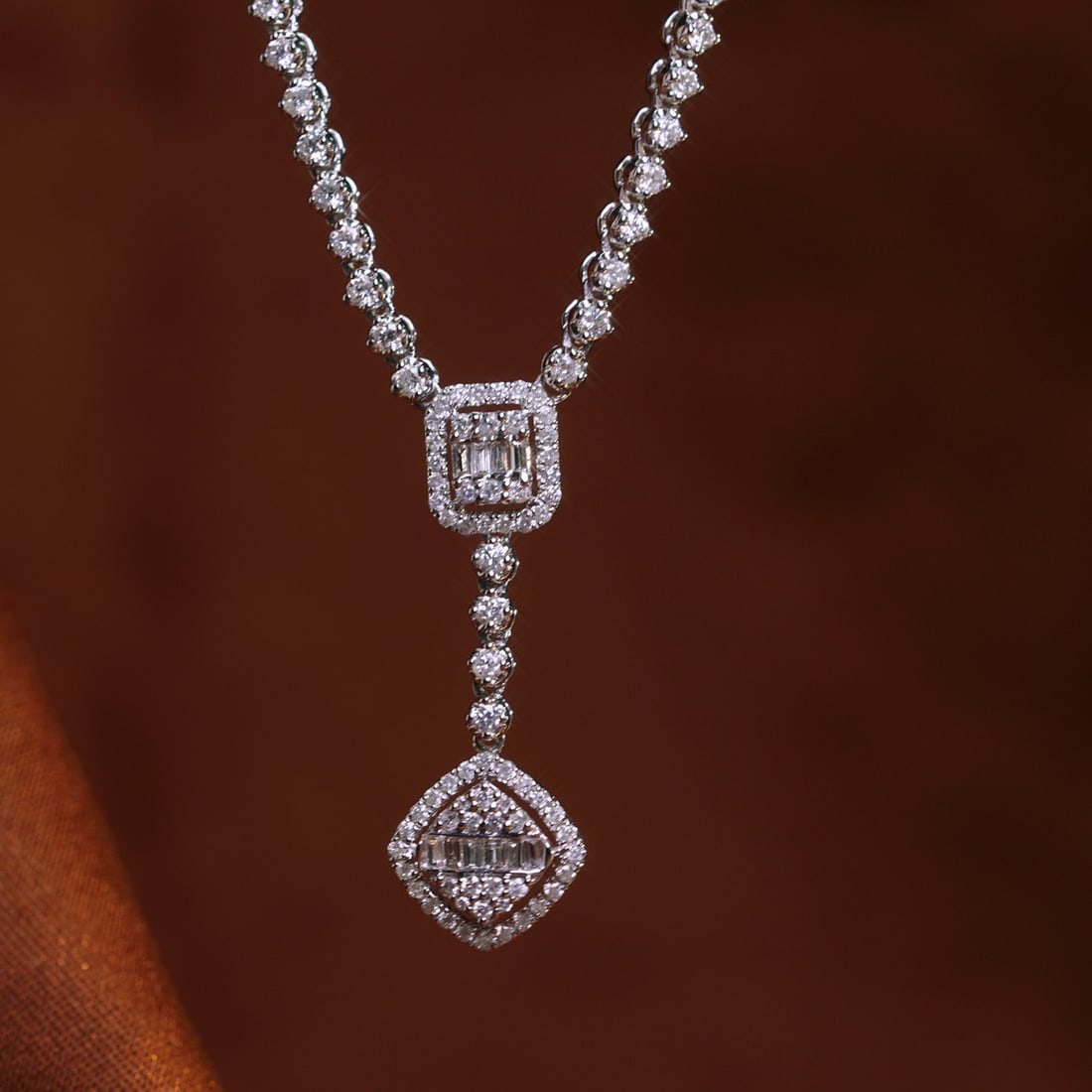 14k Gold 1.70 Ct Natural H Diamond Necklace - 7