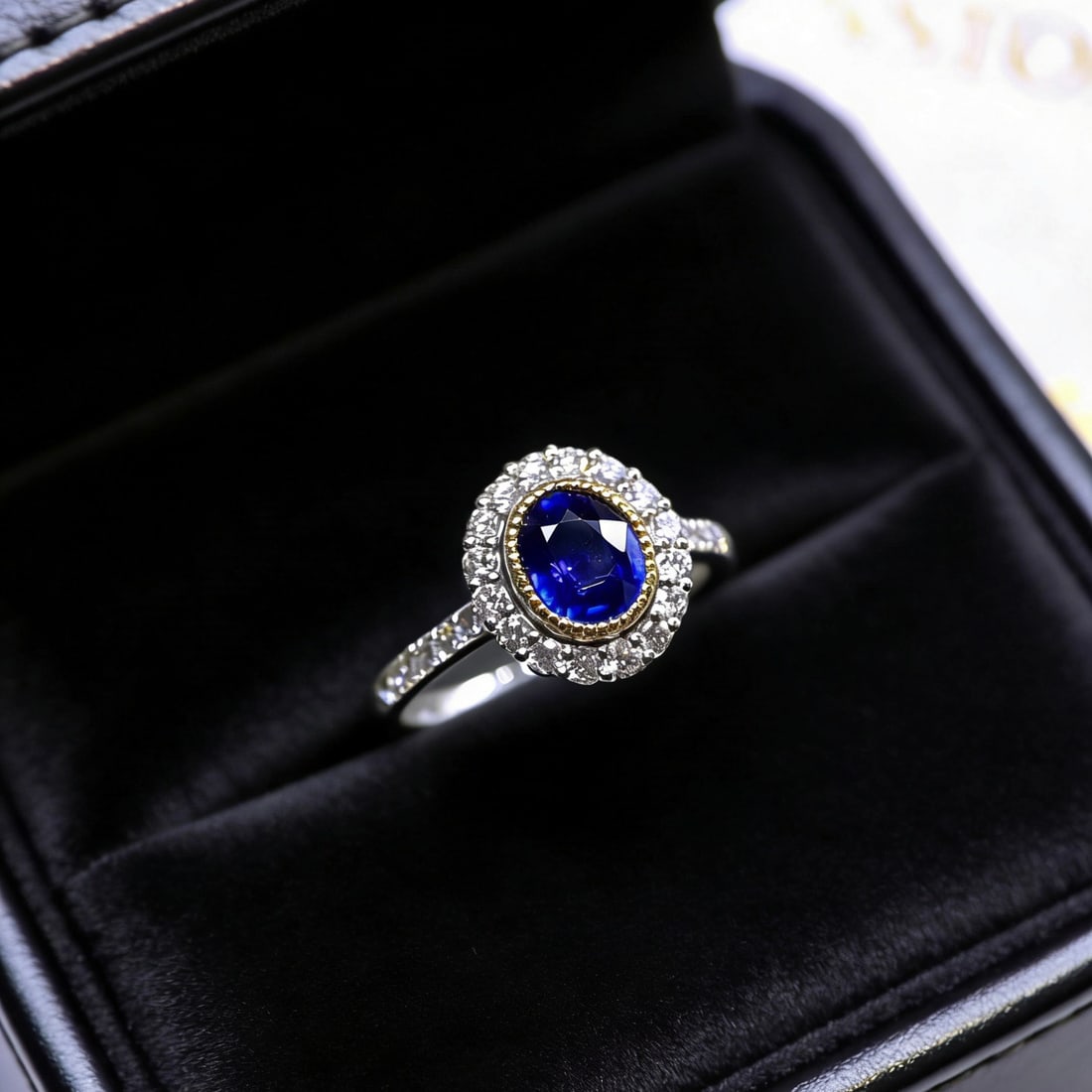 14k Gold 1.16 Ct Natural Sapphire & Diamond Ring - 5