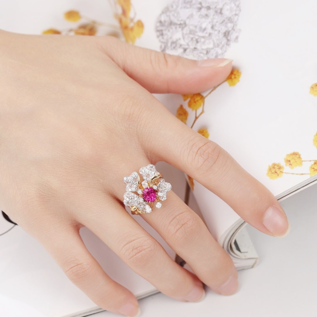 14k Gold 1.89 Ctw Natural Ruby & Diamond Ring - 4