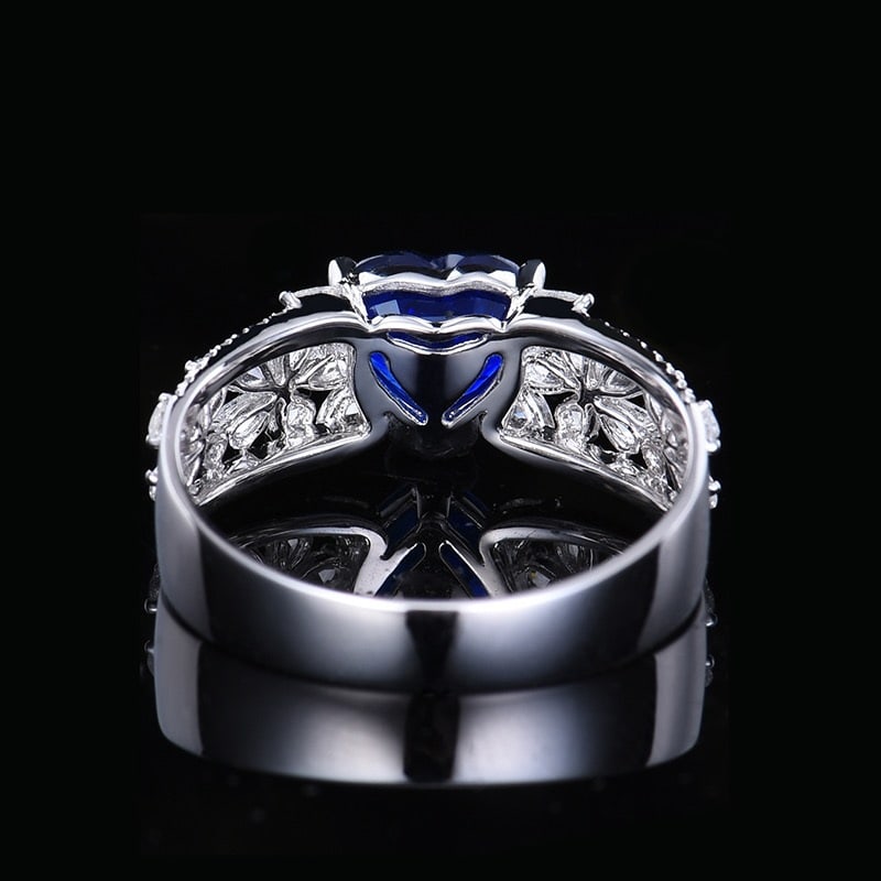 14k Gold 2.04 Ctw Natural Sapphire & Diamond Ring - 5