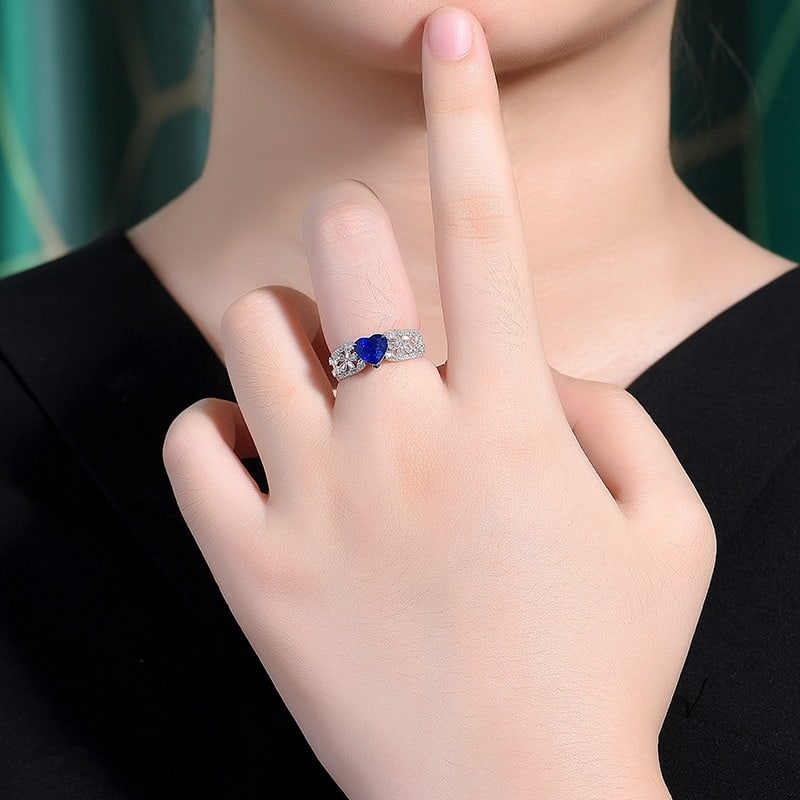 14k Gold 2.04 Ctw Natural Sapphire & Diamond Ring - 6