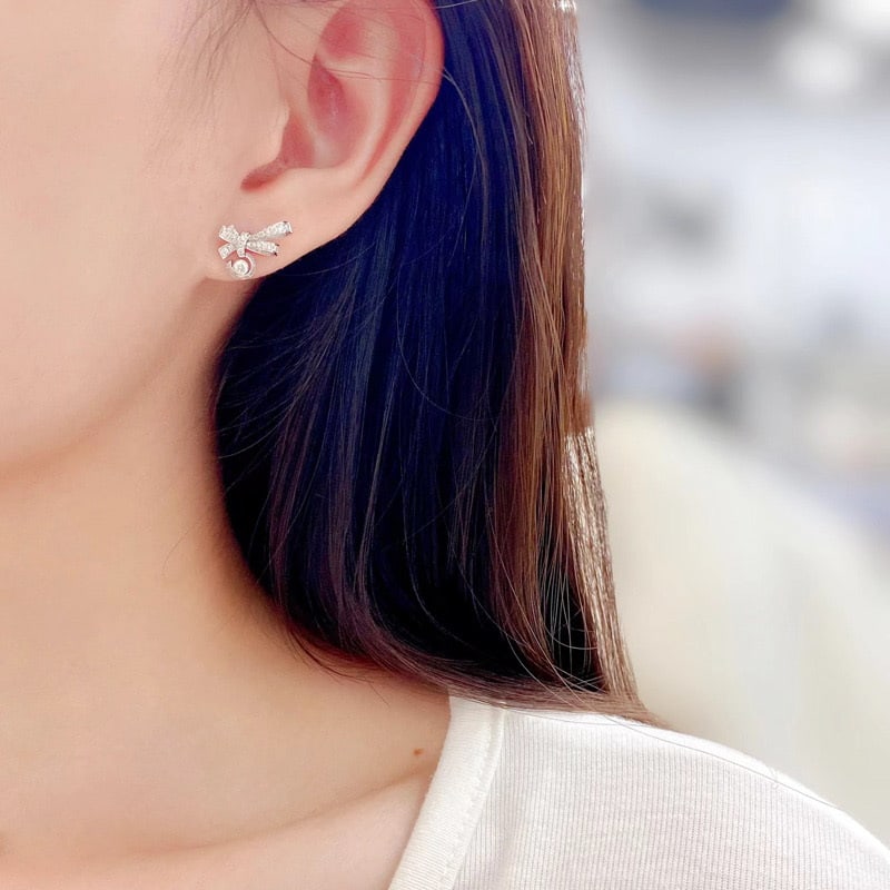 14k Gold 0.4 Ct Natural H Diamond Earrings - 2