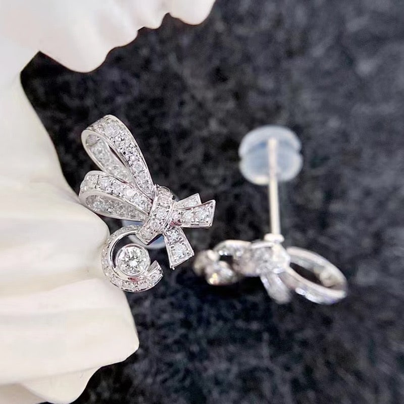 14k Gold 0.4 Ct Natural H Diamond Earrings - 3