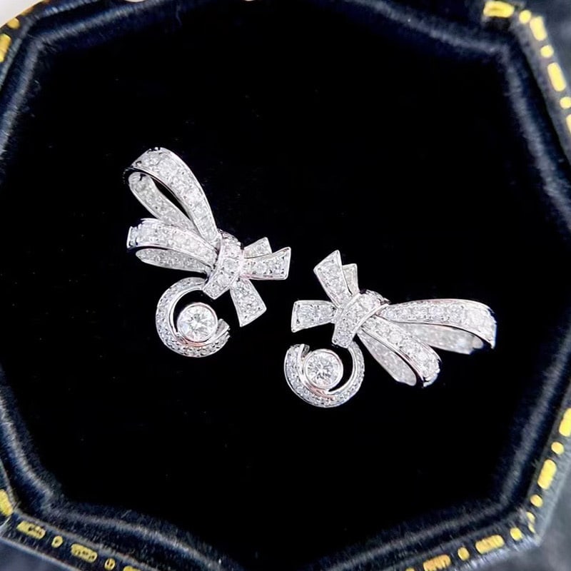 14k Gold 0.4 Ct Natural H Diamond Earrings - 4