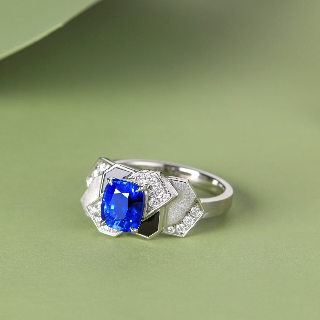 14k Gold 1.99 Ctw Natural Sapphire & Diamond Ring - 2