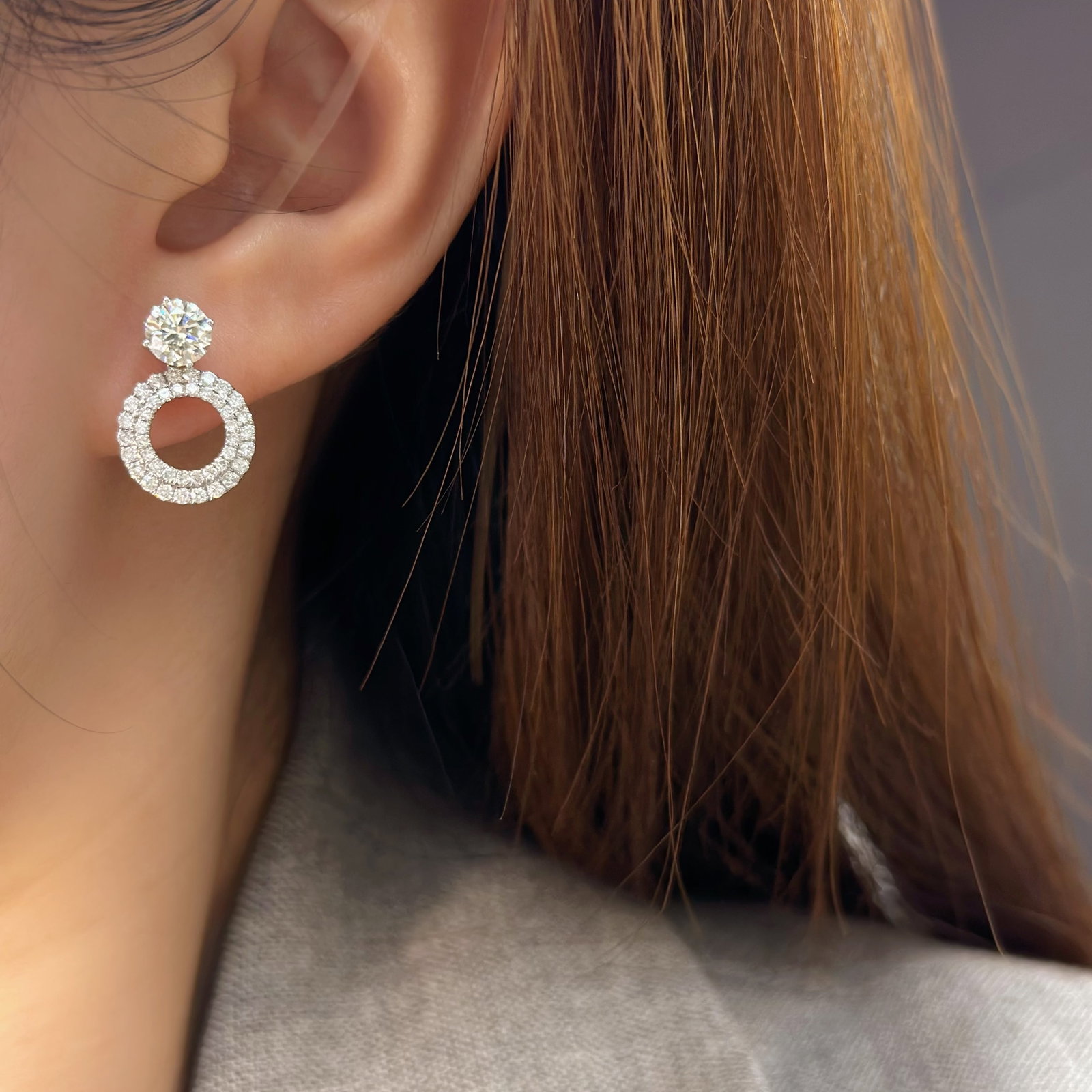 14k Gold 1.86 Ctw Natural H Diamond Earrings - 3
